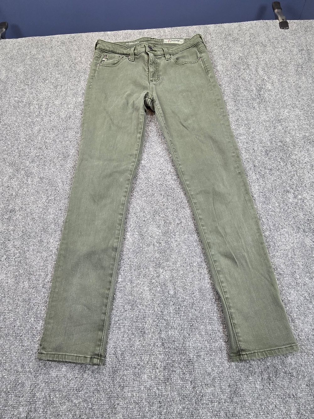 AG Adriano Goldschmied Womens 26 Prima Cigarette Jeans Olive Green Skinny Ankle